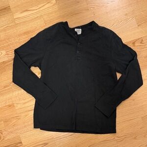 J. Crew Black Long Sleeve Henley Shirt